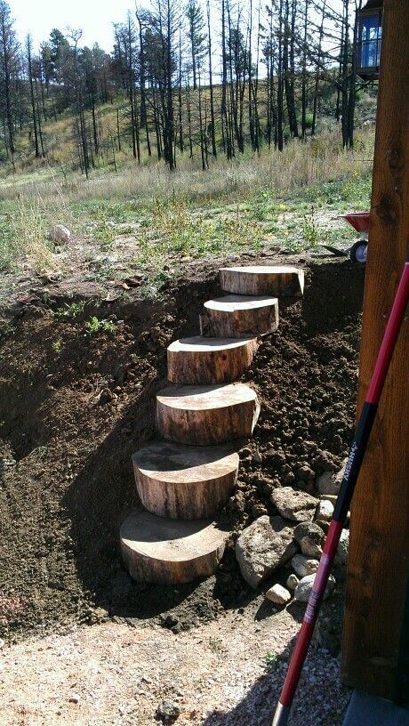 Log Stairs | Creative Garden Step & Stair Ideas | FarmFoodFamily