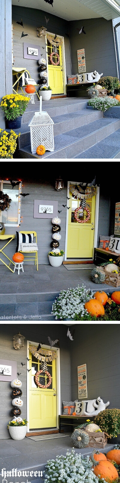 Bat porch | Spooky DIY Halloween Entrance (Entryway) Ideas | FarmFoodFamily
