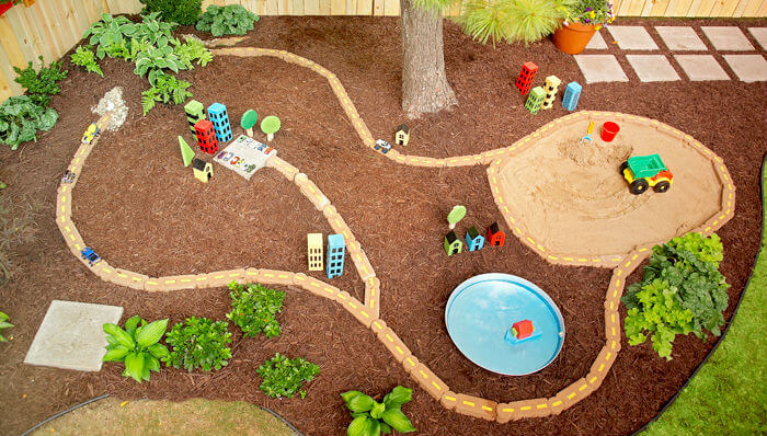 Backyard Play Area | DIY Race Car Tracks for Kids - FarmFoodFamily
