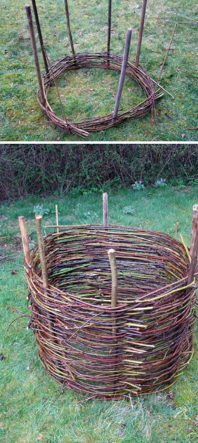 Willow Compost Pile | Easy Compost Bins You Can DIY On Very Low Budget - FarmFoodFamily.com