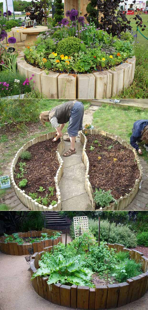 Veggie Garden without digging | Cool Round Garden Bed Ideas For Landscape Design - FarmFoodFamily.com #raisedgarden #raisedgardenbed #gardenbed