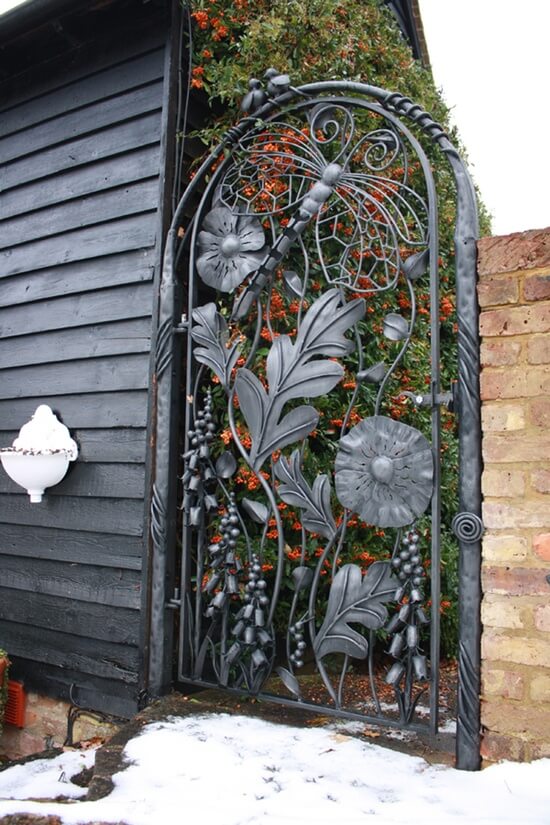 Iron flower gate | DIY Garden Gate Ideas