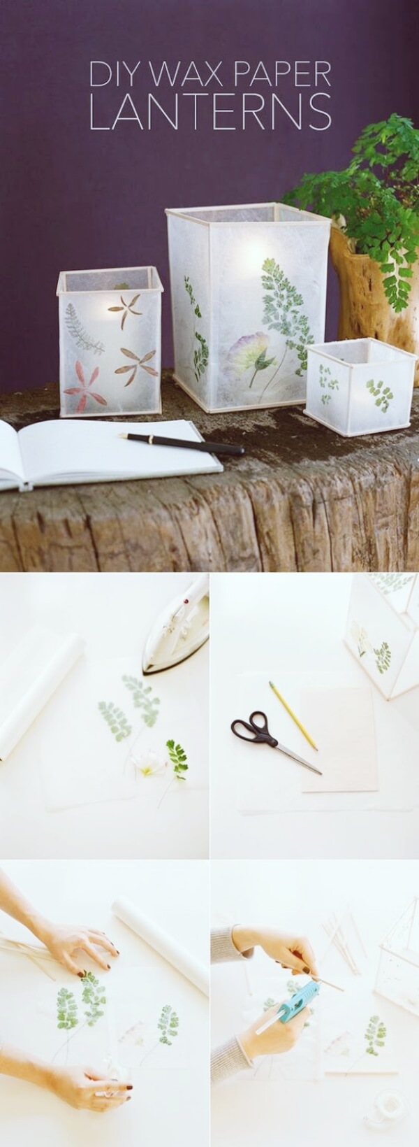 DIY Wax Paper Lantern | Creative DIY Garden Lantern Ideas - FarmFoodFamily.com