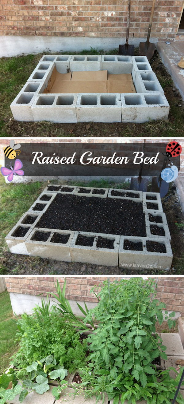 DIY Cinder Block Raised Garden Bed Tutorial