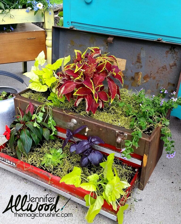 Unique Container Toolbox | Low-Budget DIY Garden Pots and Containers