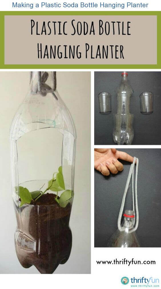 Making a Plastic Soda Bottle Hanging Planter | Creative Plastic Bottle Vertical Garden Ideas - FarmFoodFamily.com