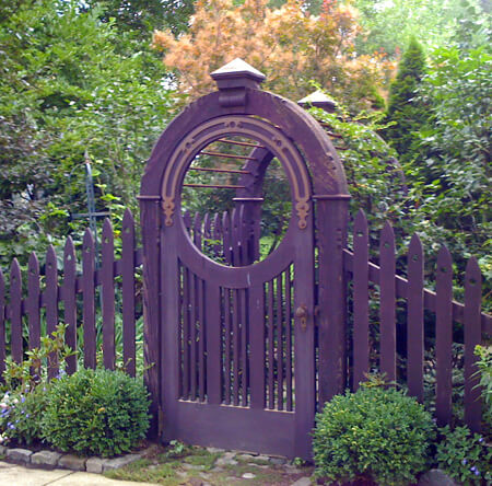 Purple gate | DIY Garden Gate Ideas