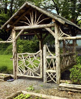 Rustic arbor | DIY Garden Gate Ideas