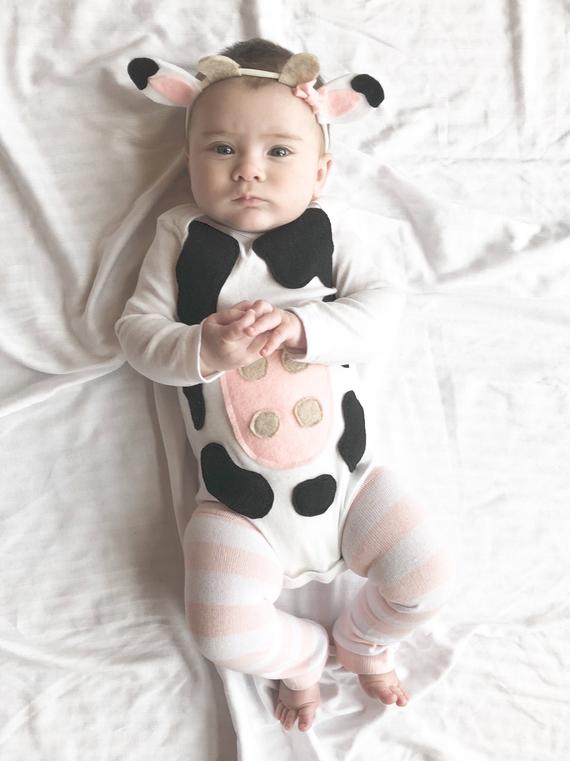 Baby Girl Halloween Cow Costume | Animal Halloween Costumes for Kids, Adults - FarmFoodFamily.com