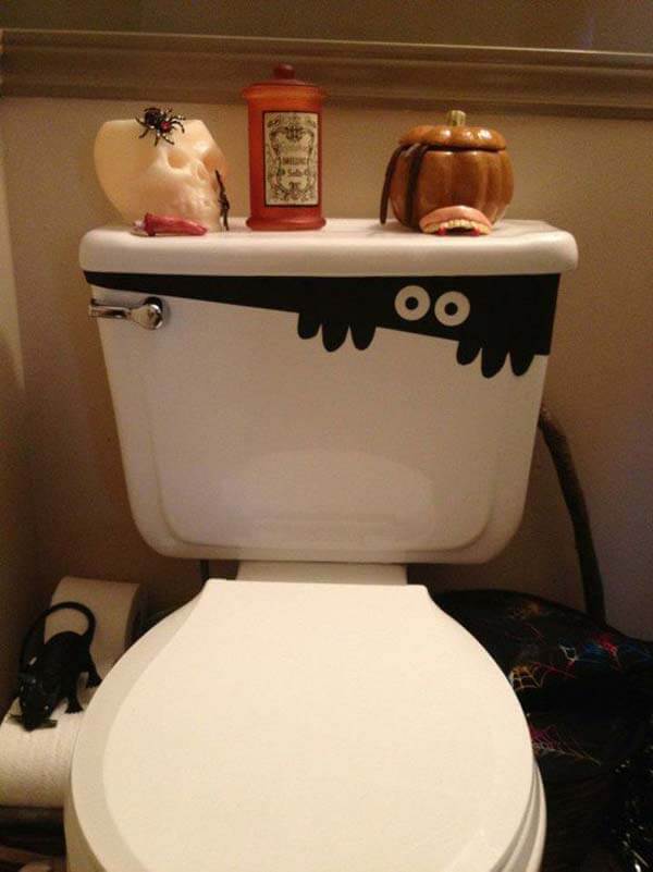 Cute Toilet Monster | Last-Minute Halloween Crafts and Hacks | FarmFoodFamily.com