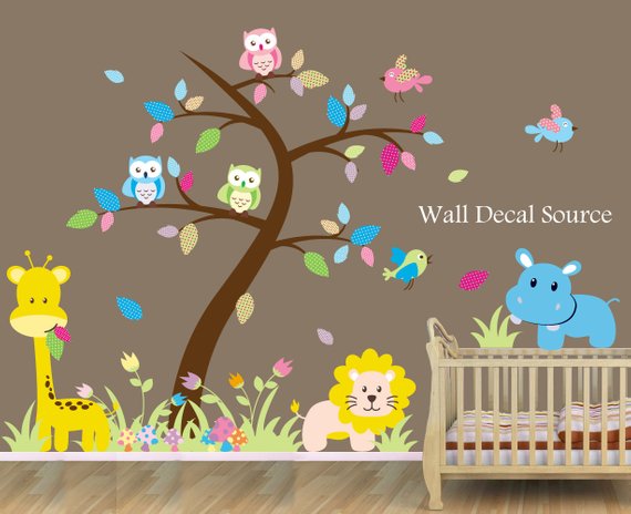 Jungle Nursery Wall Decals | Cool Zoo Themed Bedroom Ideas For Kids or Nursery