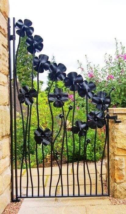 Iron Flower gate | DIY Garden Gate Ideas