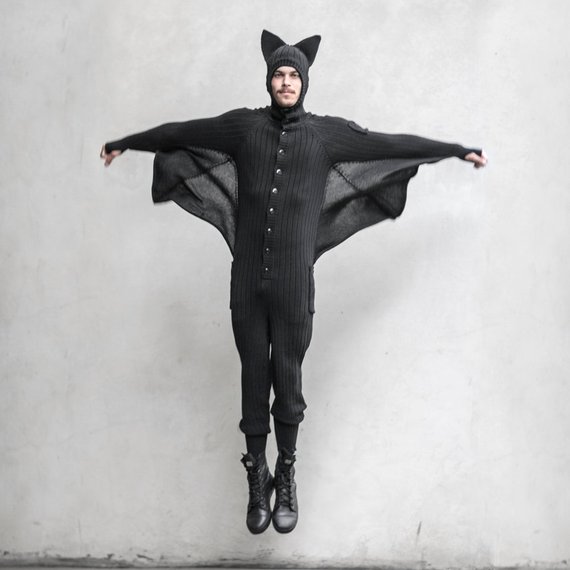 BAT ONESIE Halloween Costume for Men and Women | Animal Halloween Costumes for Kids, Adults - FarmFoodFamily.com