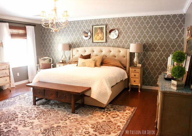 Master Bedroom Makeover Using A Cutting Edge Stencil