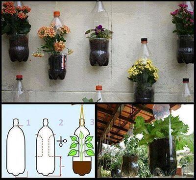 Plastic bottle recycle | Creative Plastic Bottle Vertical Garden Ideas - FarmFoodFamily.com