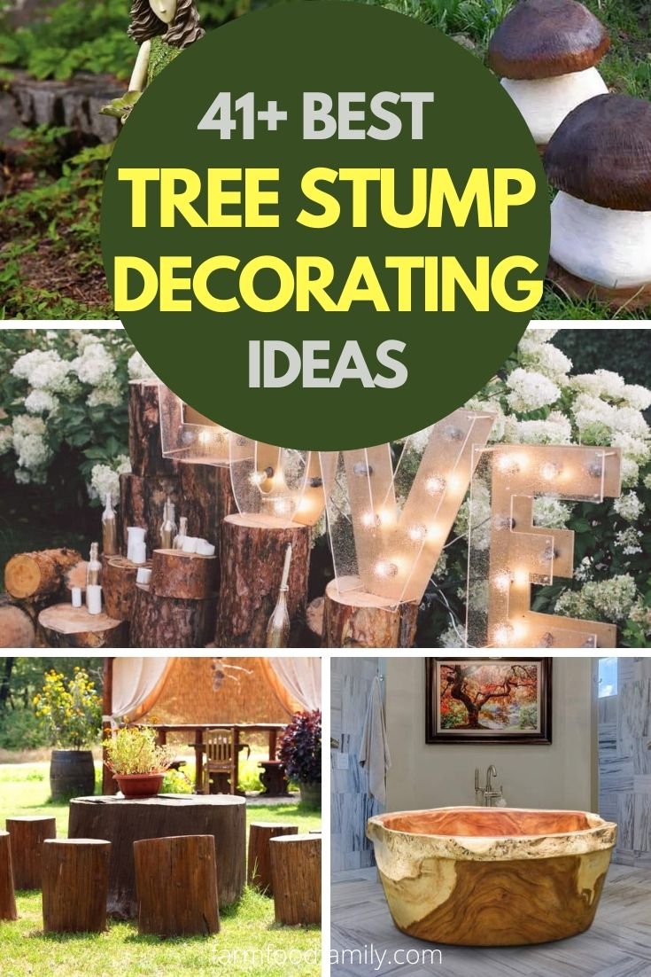 How To Decorate a Tree Stump In Landscape (Tall & Short Tree Stump)
