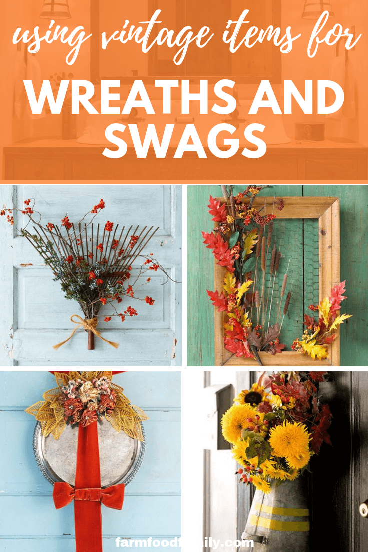 Using vintage items for wreaths and swags