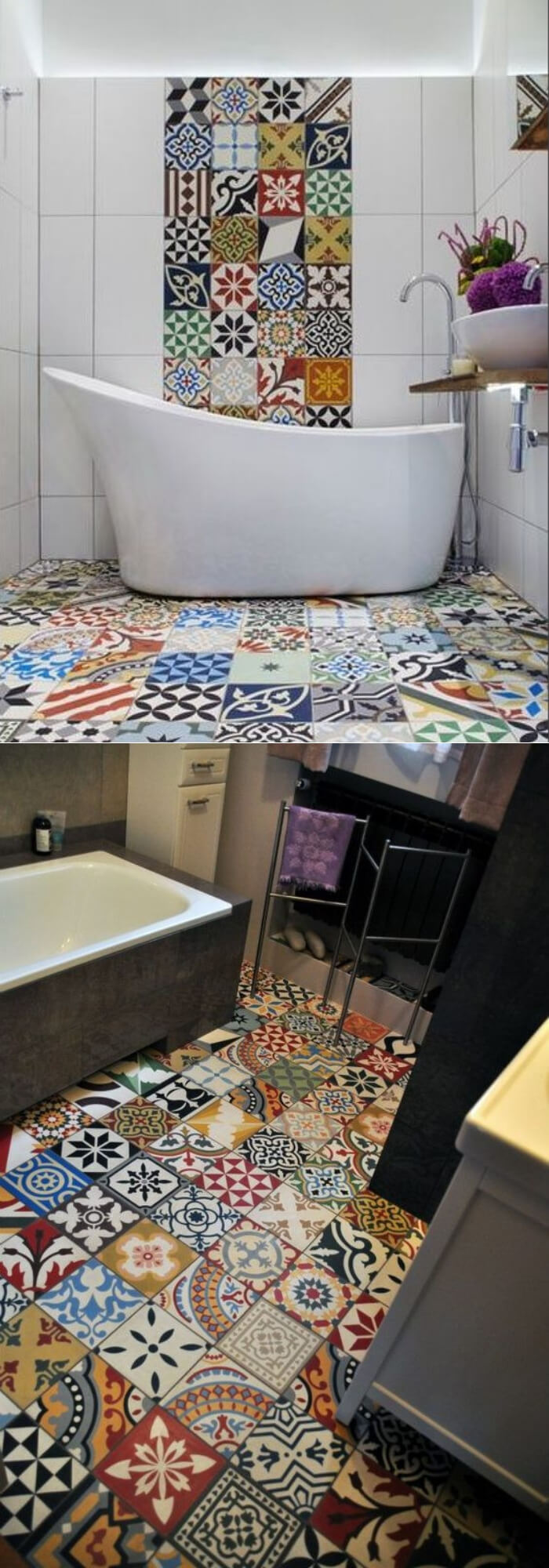 Vintage bathroom floor tile ideas