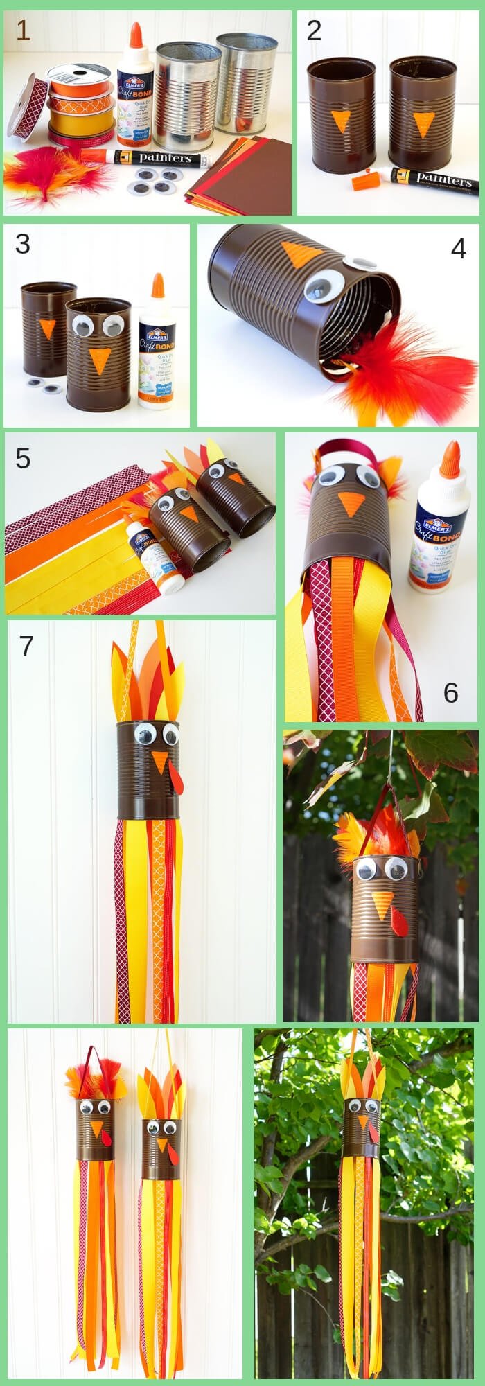 Turkey Windsocks | Simple Ideas for Kids' Crafts for Thanksgiving - FarmFoodFamily.com