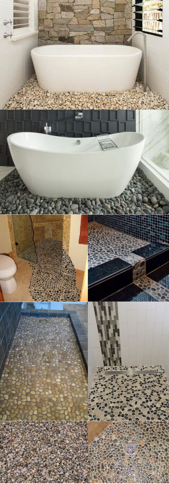 Gravel bathroom floor tile ideas