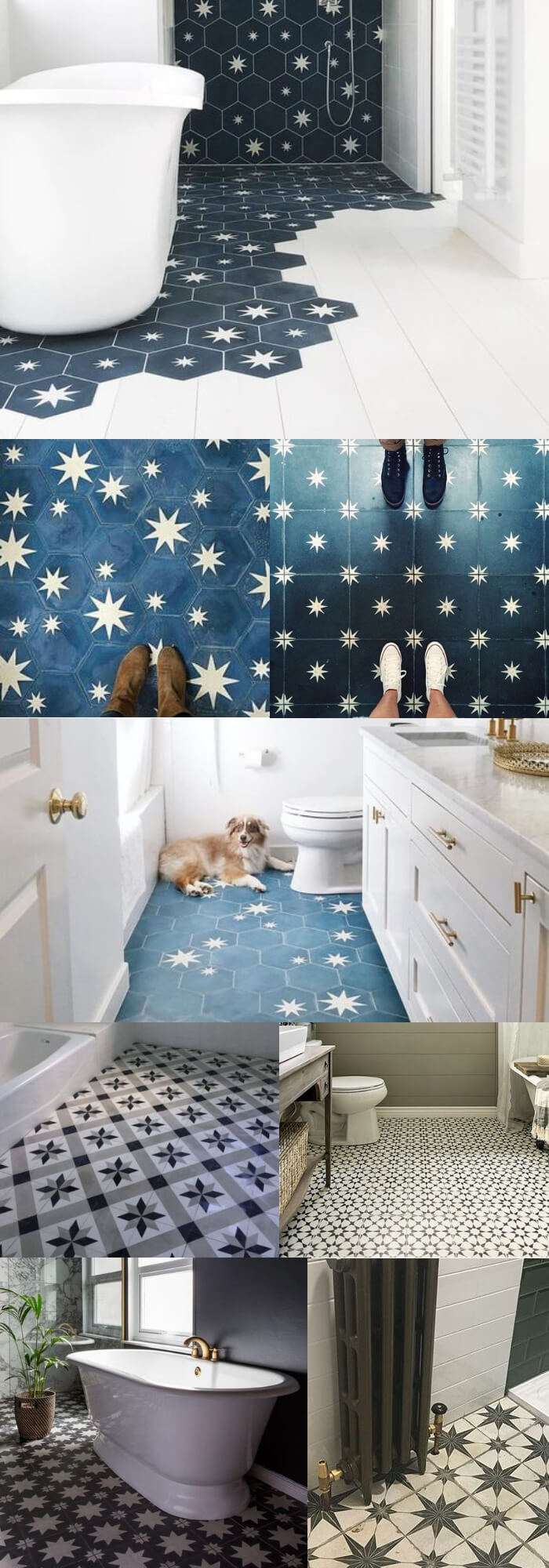Stars bathroom floor tile ideas