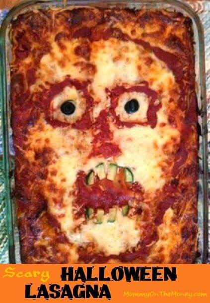 Scary face lasagna | Halloween Party Food Ideas | Halloween Party Themes For Adults
