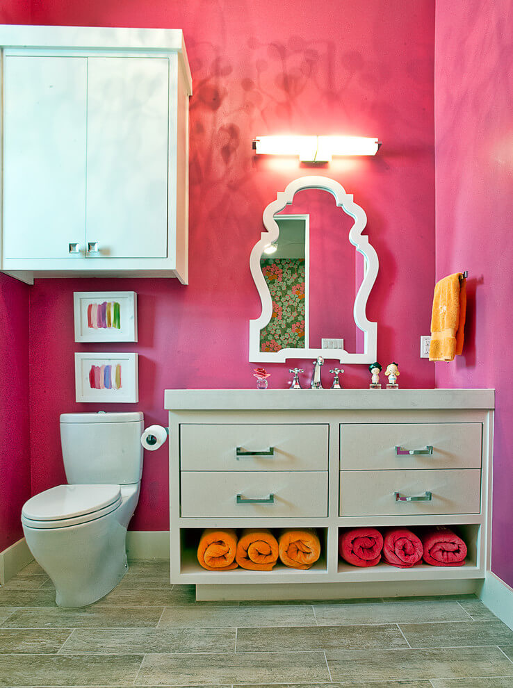 Funky bathroom for a little girl | Kids Bathroom Décor Tips: Decorating Ideas for a Child’s Bathroom