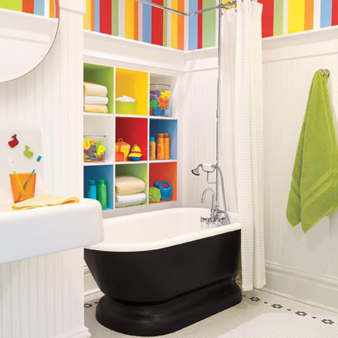 Color Bomb Bathroom | Kids Bathroom Décor Tips: Decorating Ideas for a Child’s Bathroom