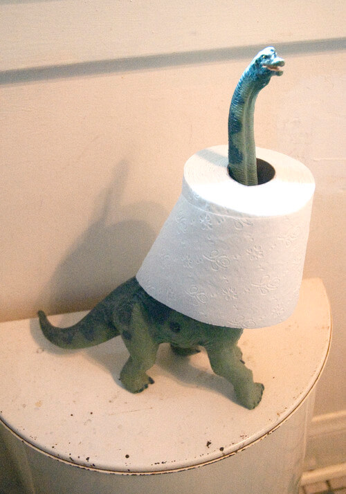 Toilet paper holder dinosaur | Kids Bathroom Décor Tips: Decorating Ideas for a Child’s Bathroom