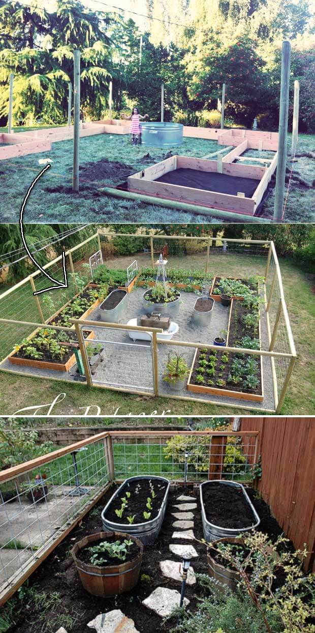 Water through garden bed | How to Build a Raised Vegetable Garden Bed | 39+ Simple & Cheap Raised Vegetable Garden Bed Ideas - farmfoodfamily.com