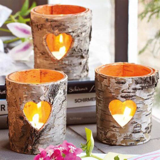 Candle Tree Trunk | DIY Fall Candle Decoration Ideas - Farmfoodfamily.com