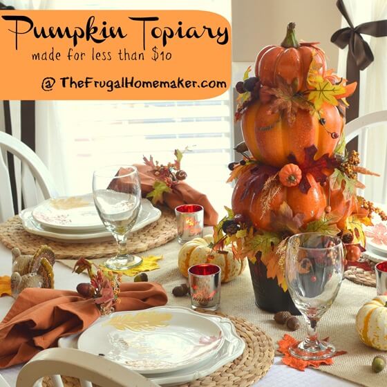 Fall Pumpkin Topiary | Best Thanksgiving Centerpieces