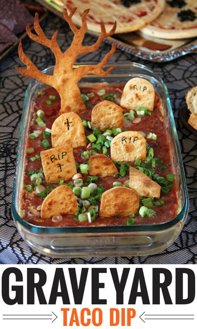 Graveyard taco dip | Halloween Party Food Ideas | Halloween Party Themes For Adults
