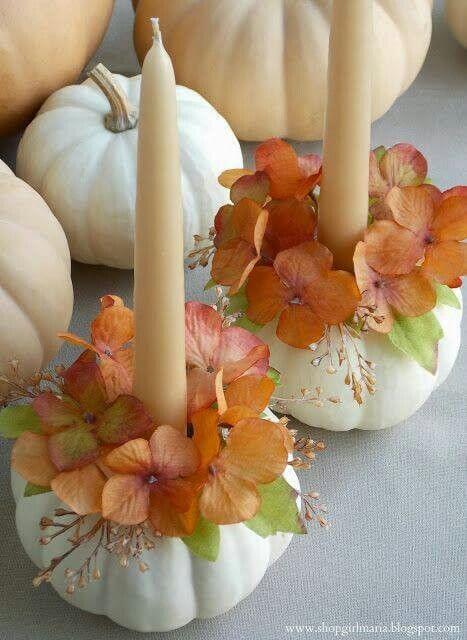 Cute mini pumpkin candle holder | DIY Fall Candle Decoration Ideas - Farmfoodfamily.com