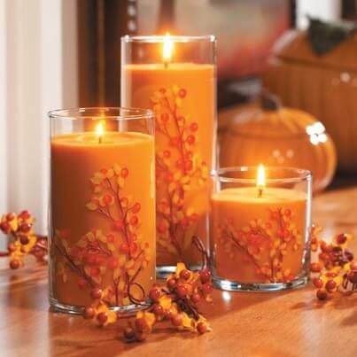 Yankee candle | DIY Fall Candle Decoration Ideas - Farmfoodfamily.com