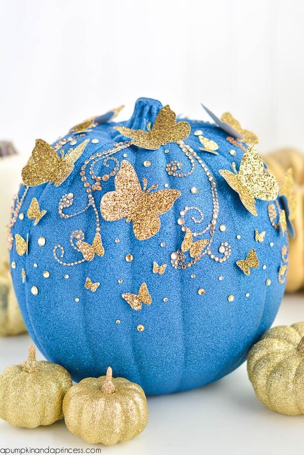 DIY Cinderella Butterfly Pumpkin | No-Carve Pumpkin Decorating Ideas For This Halloween