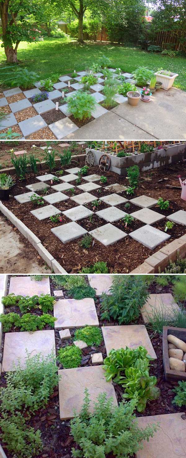 Checkerboard herb garden | How to Build a Raised Vegetable Garden Bed | 39+ Simple & Cheap Raised Vegetable Garden Bed Ideas - farmfoodfamily.com
