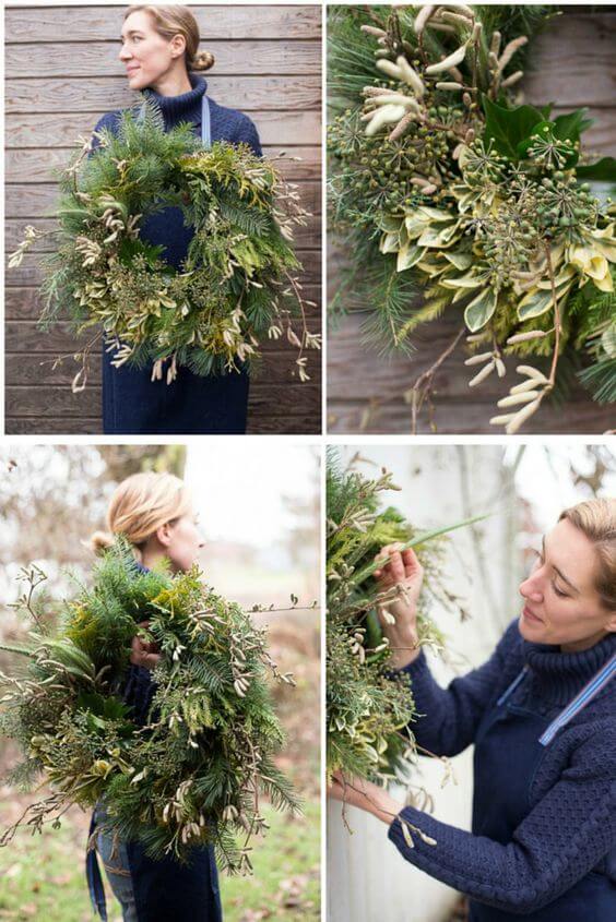 How to make a beautiful DIY holiday wreath using natural materials | Creative, Easy, and Inexpensive Christmas Wreaths | Farmfoodfamily.com