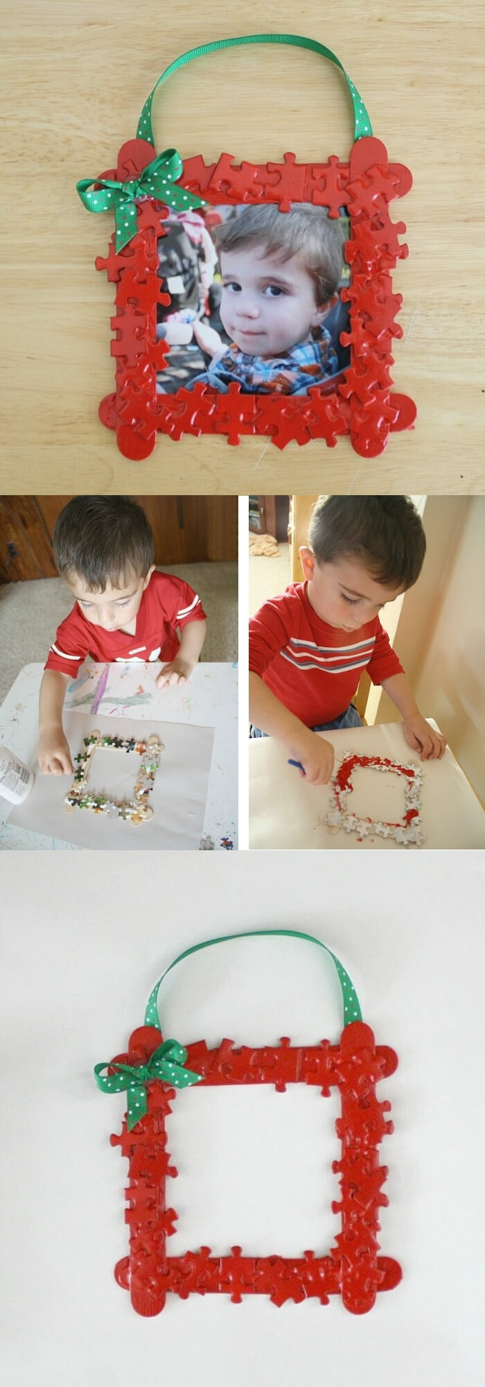 Puzzle Piece Frame | Photo Frames | Easy, Inexpensive, and Creative Christmas Crafts for Kids