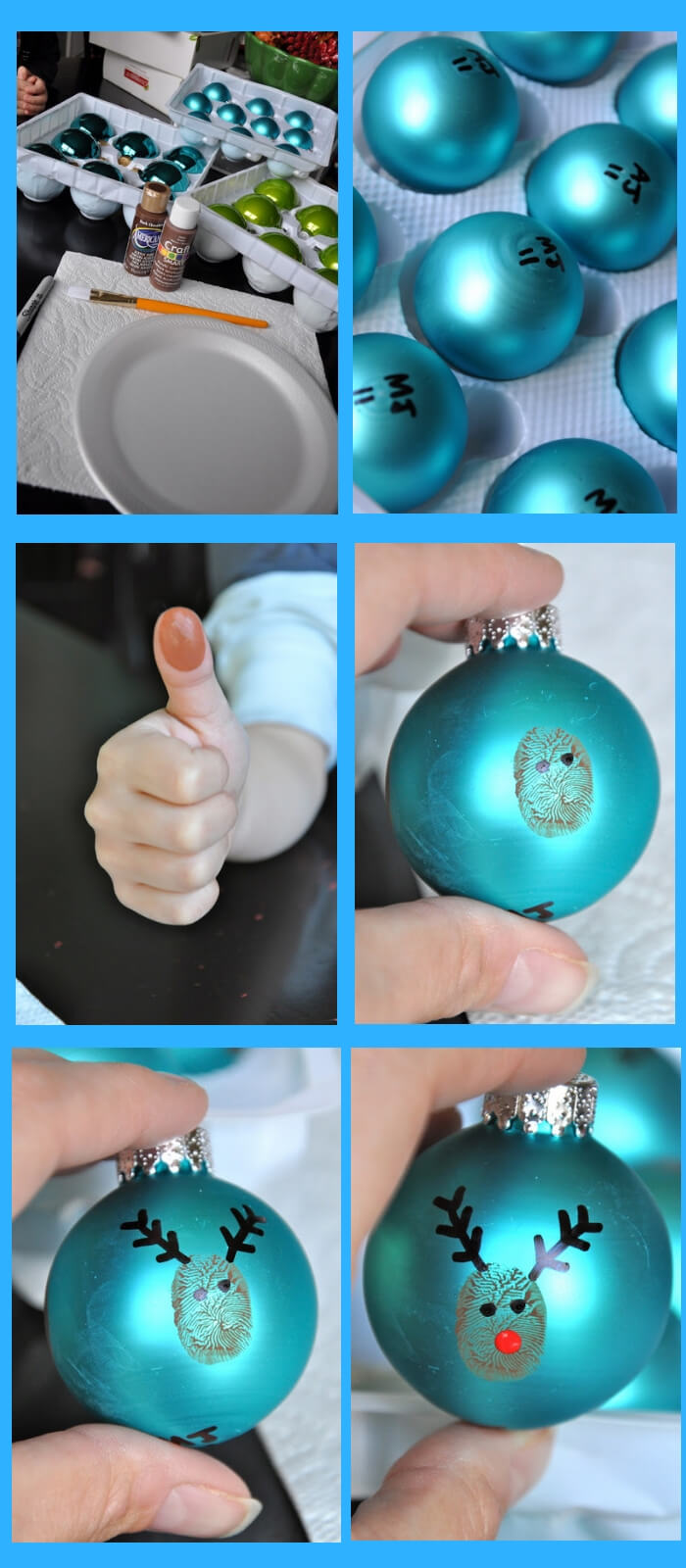 Thumbprint Ornaments | Cute and Easy Christmas Ornament Ideas