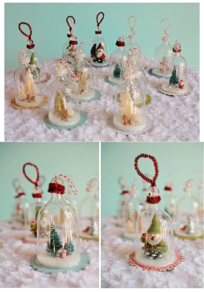 Vintage Inspired Bell Jar Ornaments | Cute and Easy Christmas Ornament Ideas