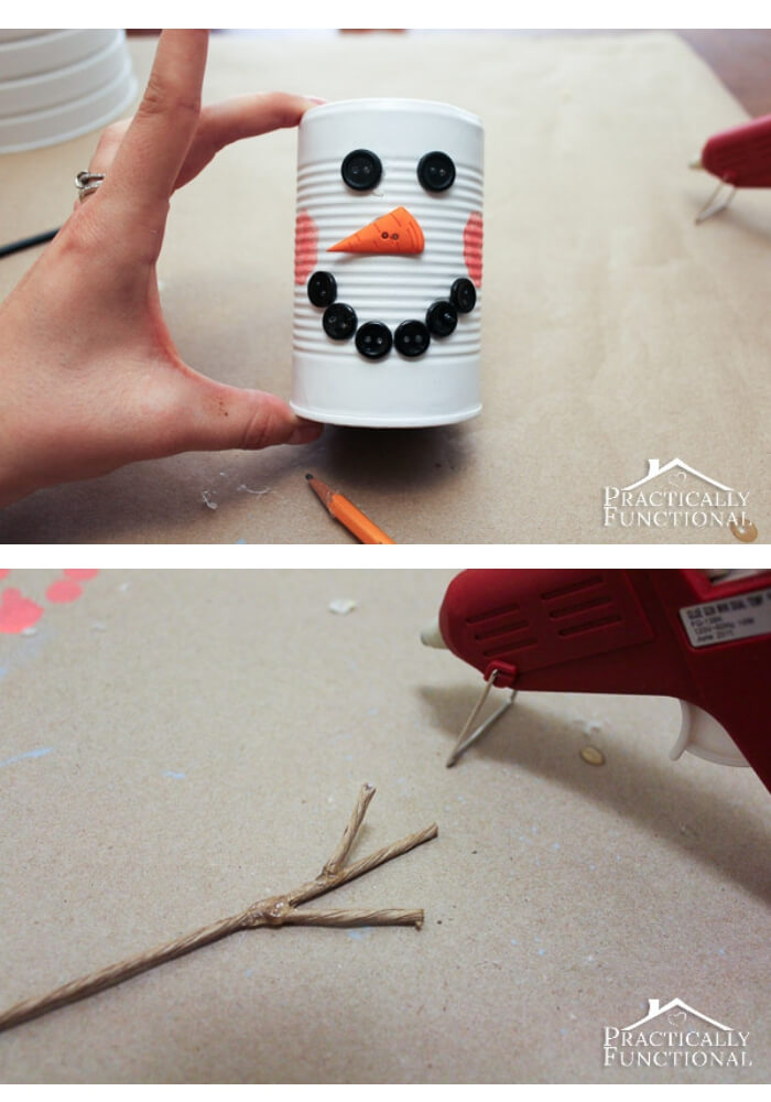 Tin Can Snowman | Cute and Easy Christmas Ornament Ideas