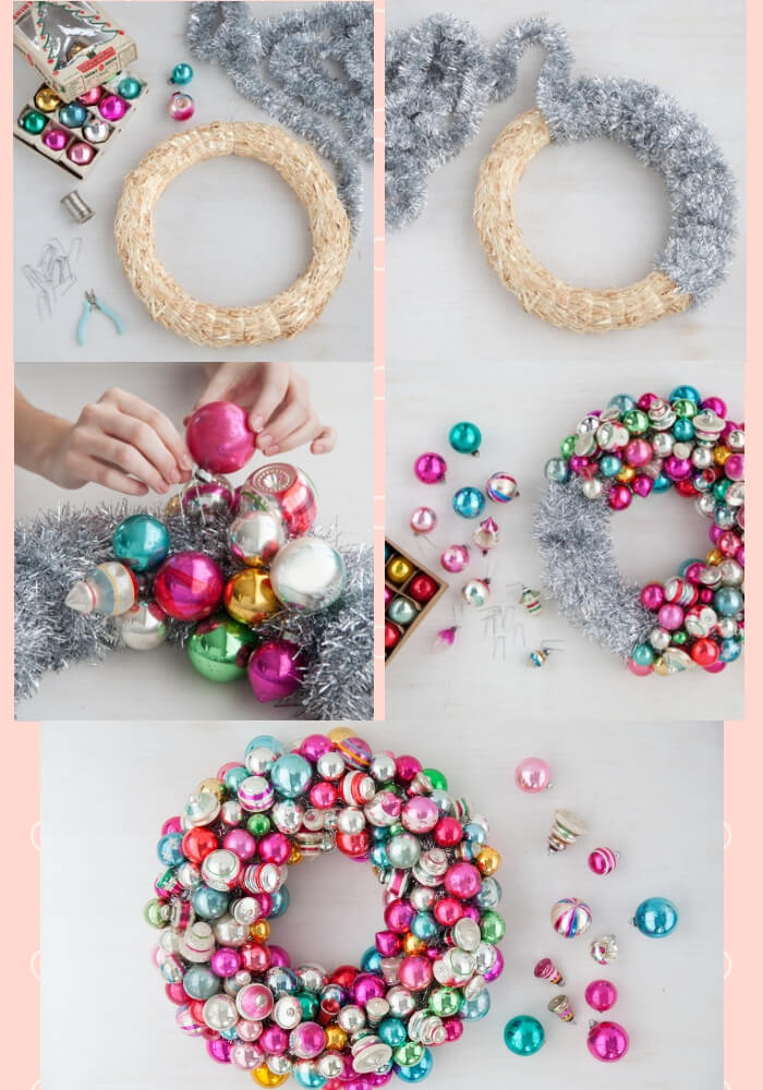 Christmas Ornament Wreath | Cute and Easy Christmas Ornament Ideas