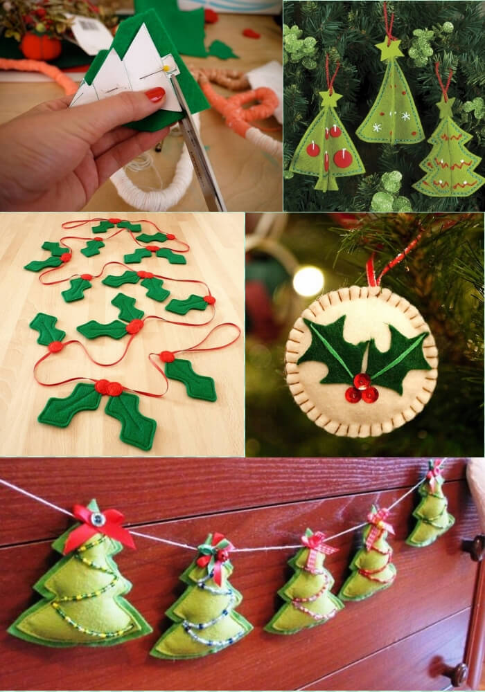 Felt Christmas ornaments | Cute and Easy Christmas Ornament Ideas