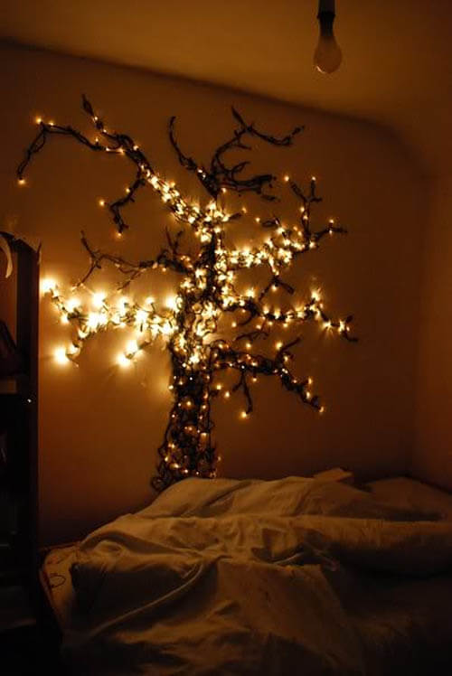 Christmas Lights in Bedroom