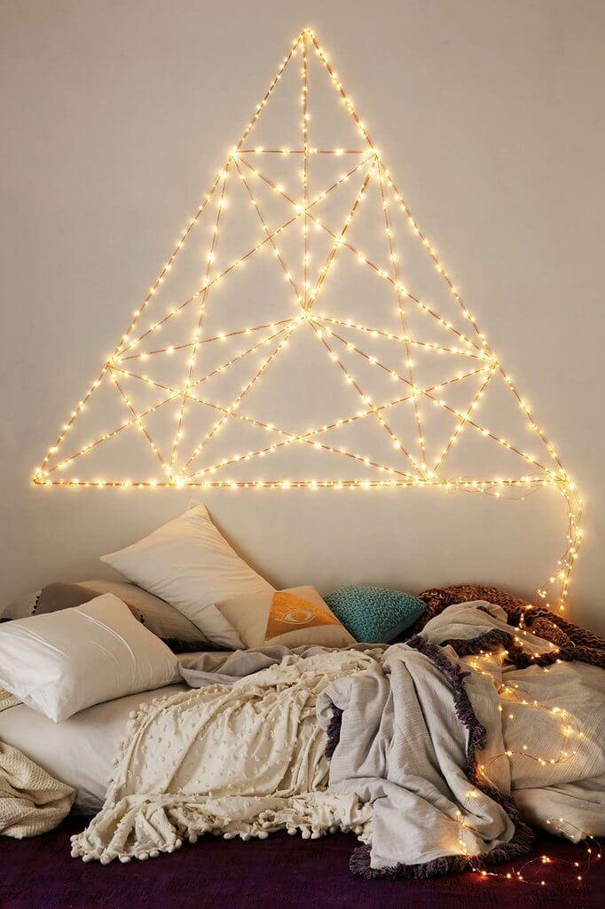 Create beautiful holiday wall art mounted lights