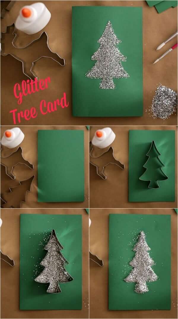 Glitter Tree Card | Christmas Craft Ideas for Preschoolers
