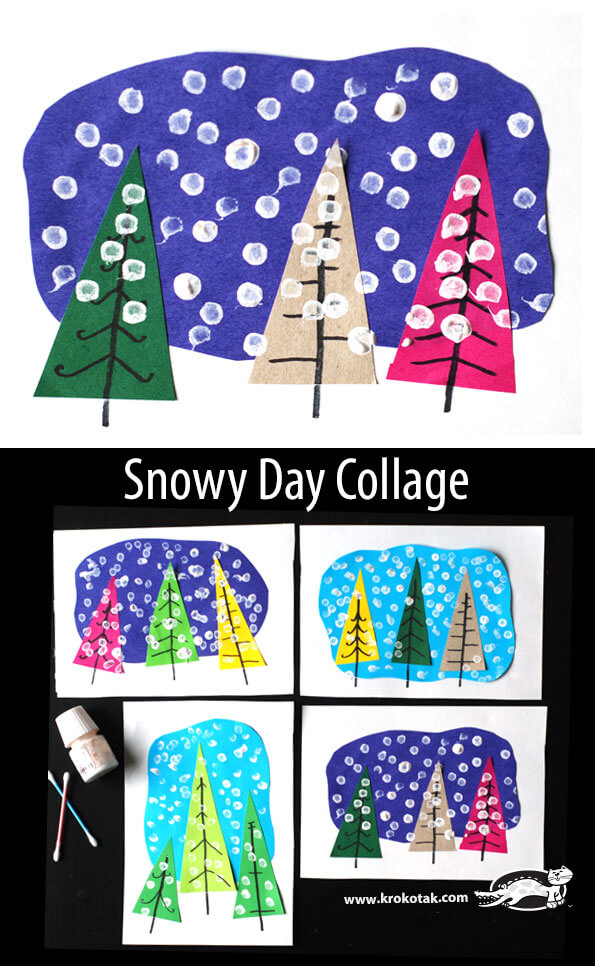 Snowy Day Collage | Christmas Craft Ideas for Preschoolers