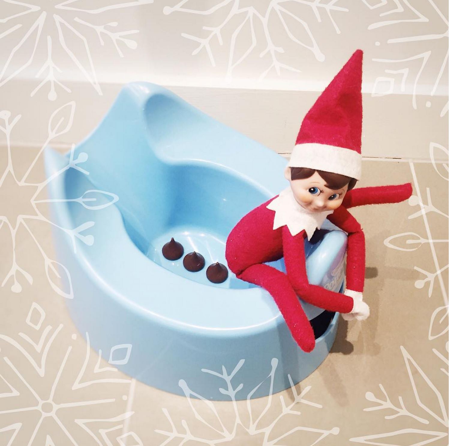 Elf going Potty | Fun & Simple Elf on Shelf Ideas For This Christmas