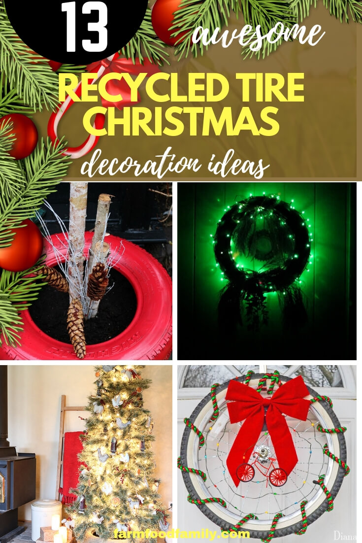 Best Recycled Tire Christmas Decoration Ideas